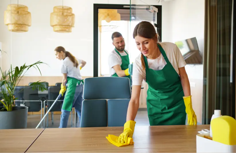 Contacto 1 professional cleaning service people working together office